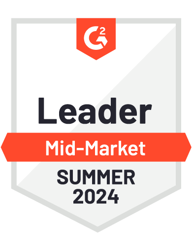 G2 badge - Leader Mid-Market Spring 2024