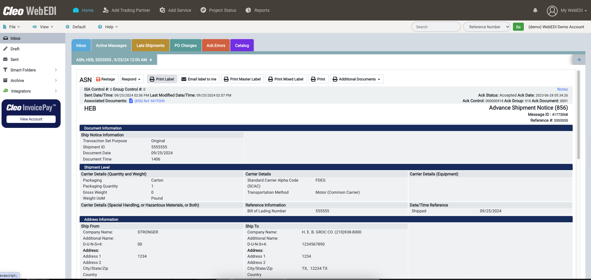 ASN Web EDI Portal