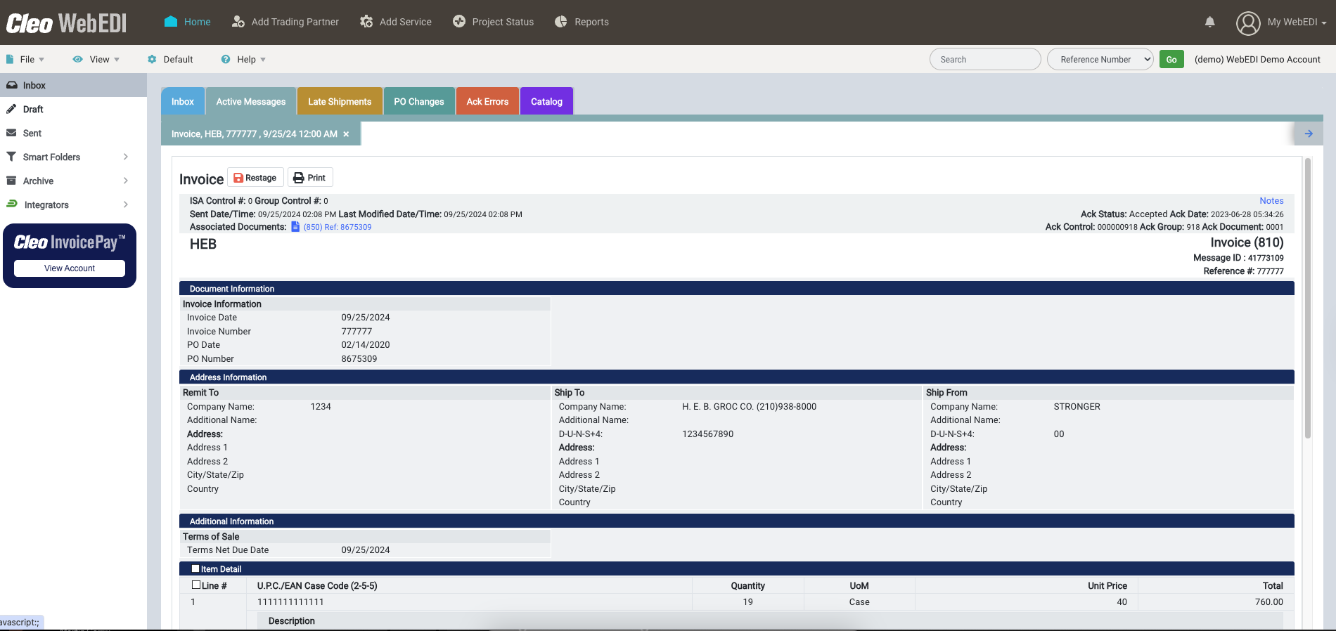 Invoice Web EDI Portal