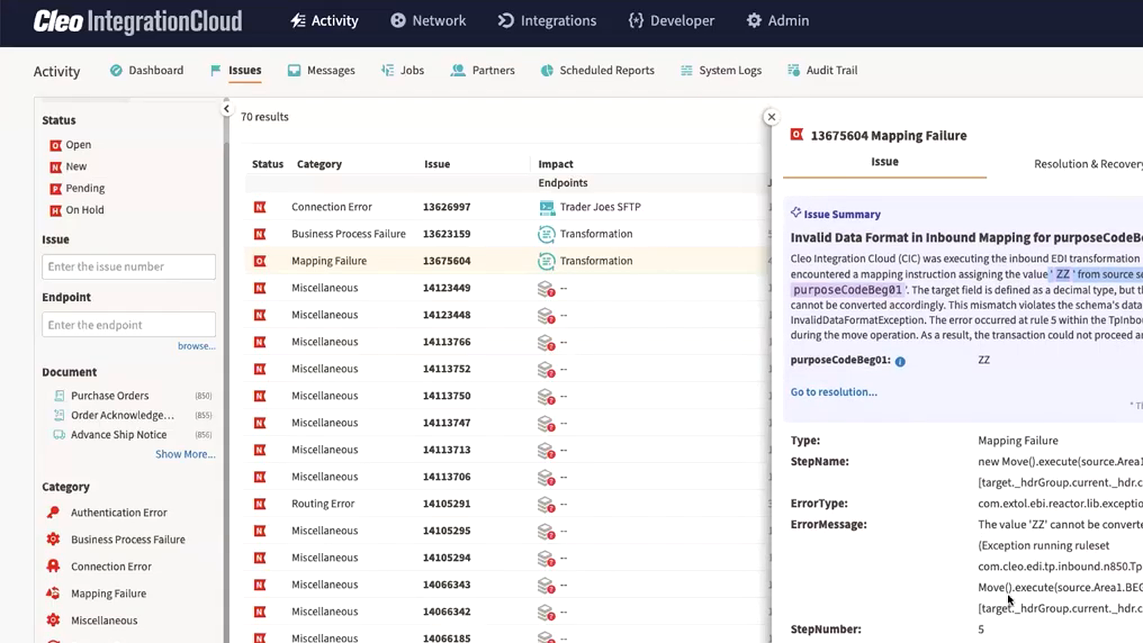 AI-powered direct procurement issue summary in Cleo