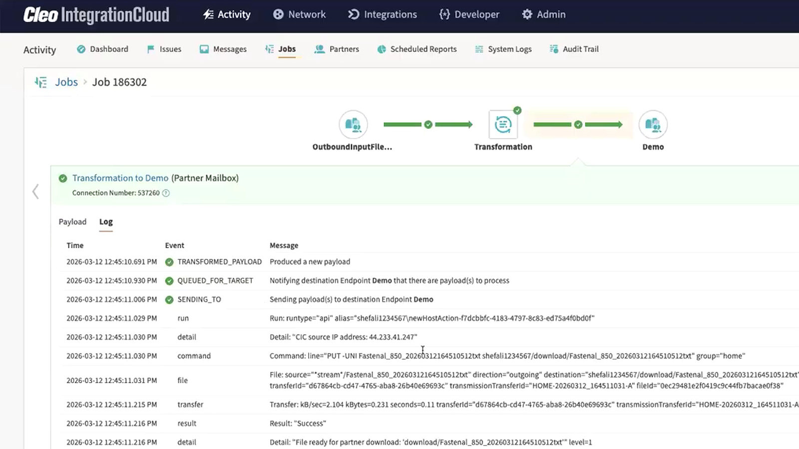 Cleo Integration Cloud orchestration workflow for direct procurement