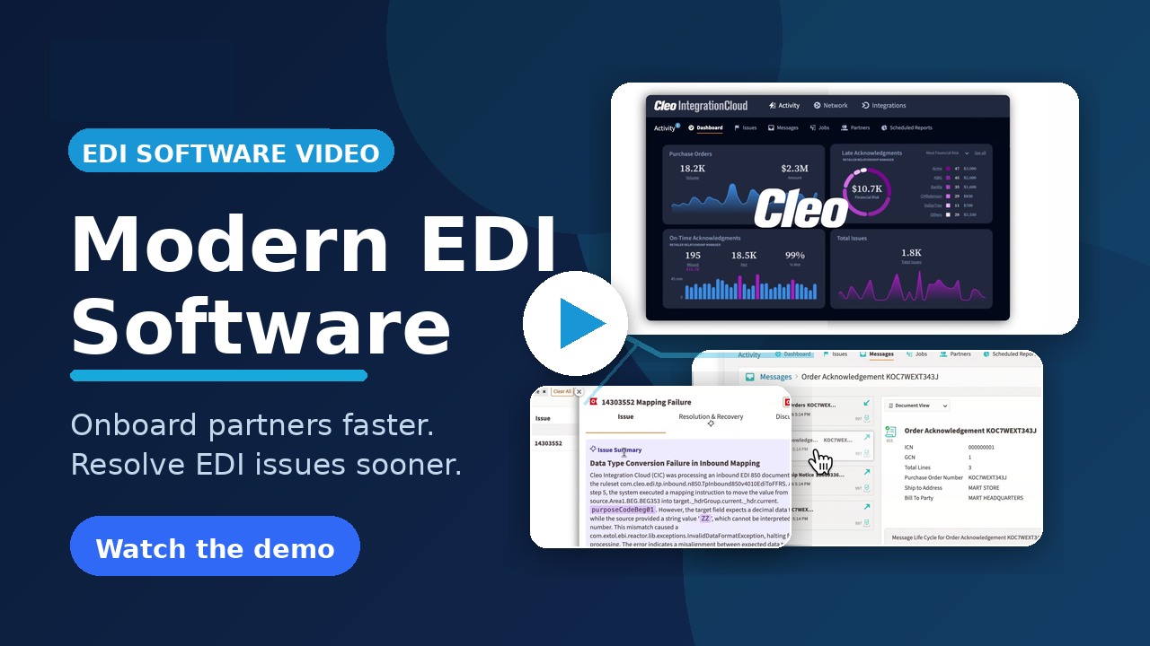 Watch the Cleo EDI software video