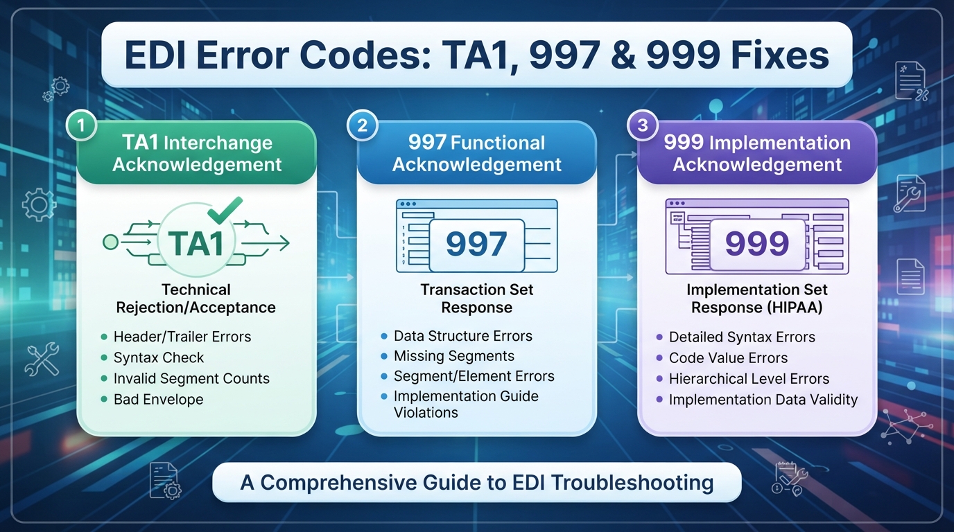 EDI Error Codes: TA1, 997 & 999 Fixes