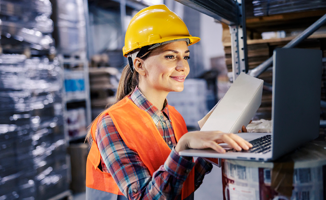 Worker automating a supply chain
