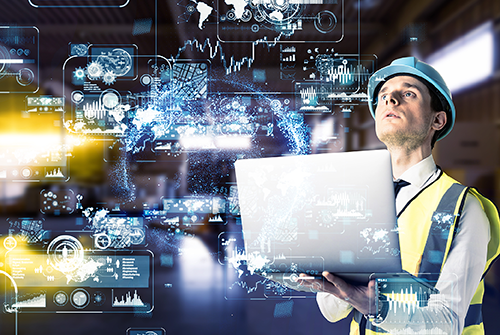 Employee operating TMS and EDI
