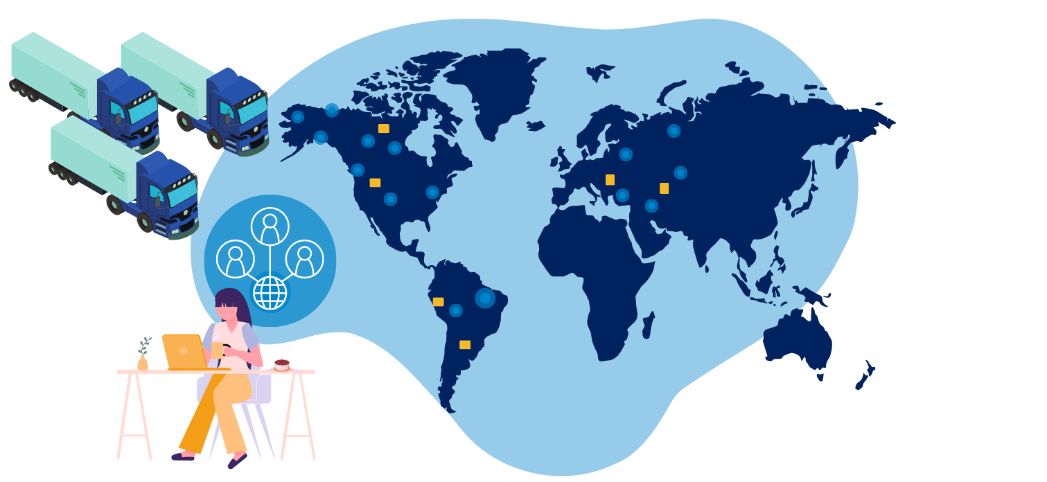 Logistics trends digital landscape graphic