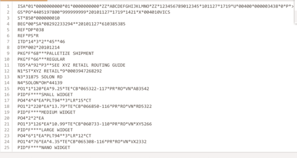 Raw EDI Data