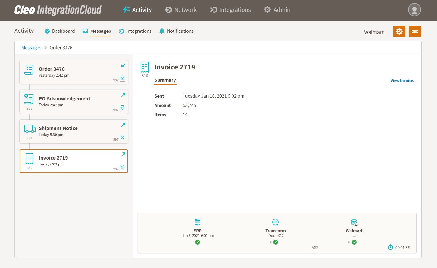 EDI 810 within Cleo Integration Cloud